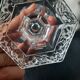 Pair of glass roshental candle holders