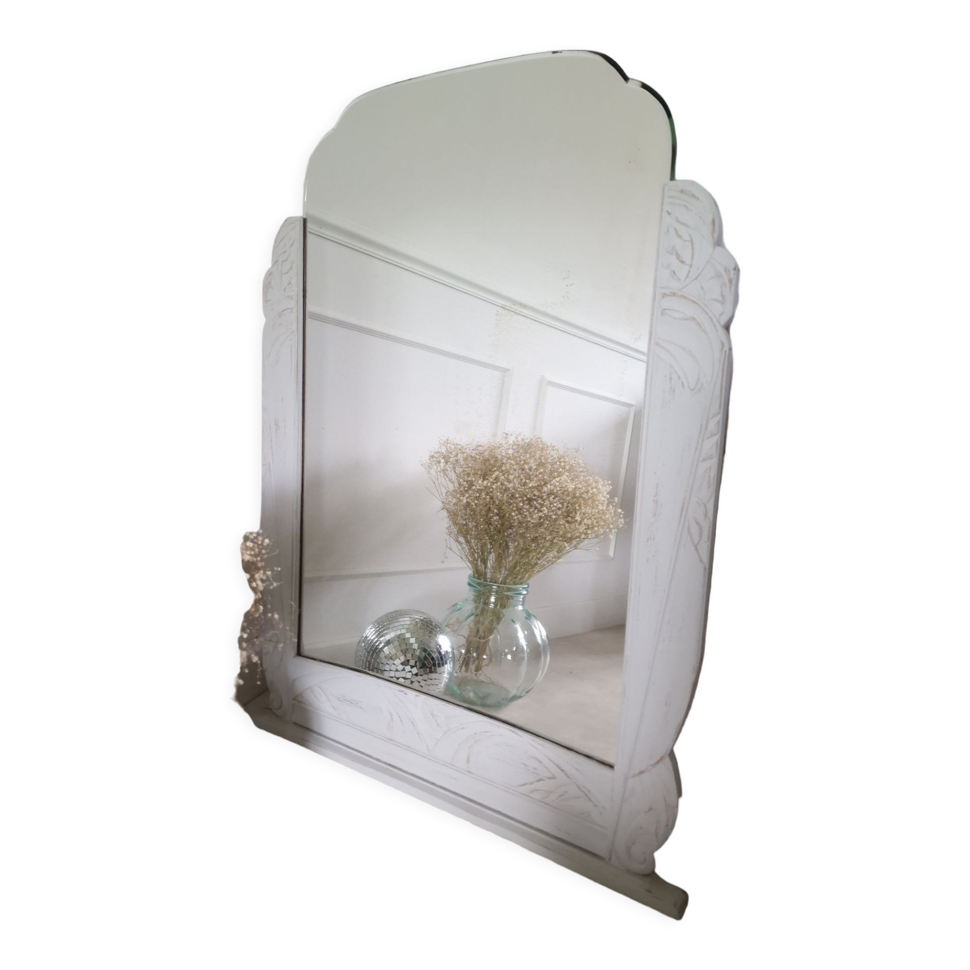 Grey art deco mirror