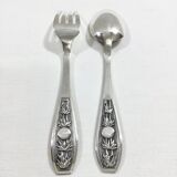 Couverts d'enfant en argent indochine