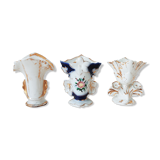 Set of 3 cone vases, groom's vases