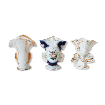 Set of 3 cone vases, groom's vases