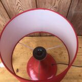 Standing lamp with vintage orange red lampshade