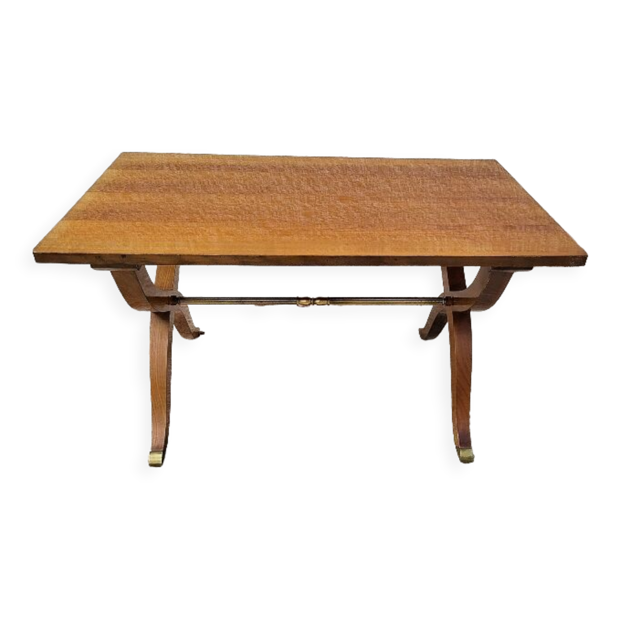 Table basse style bateau en acajou blond