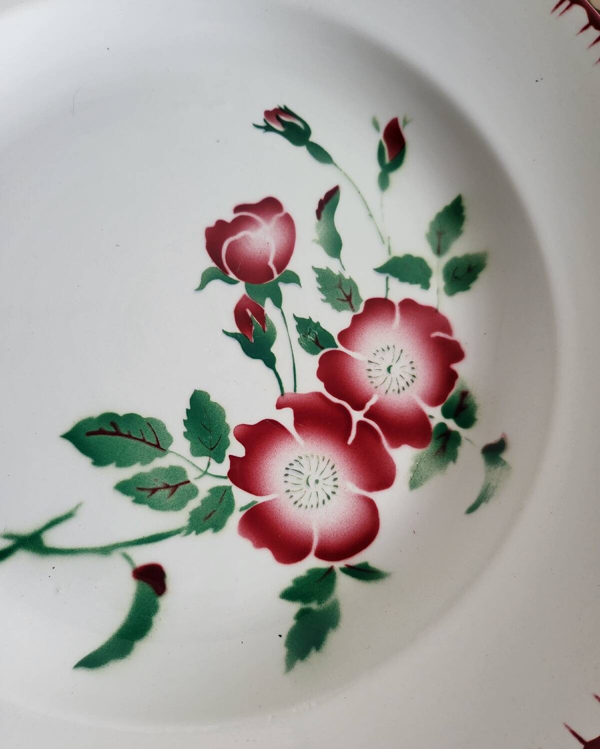 Large round serving platter sarreguemines, epernay model