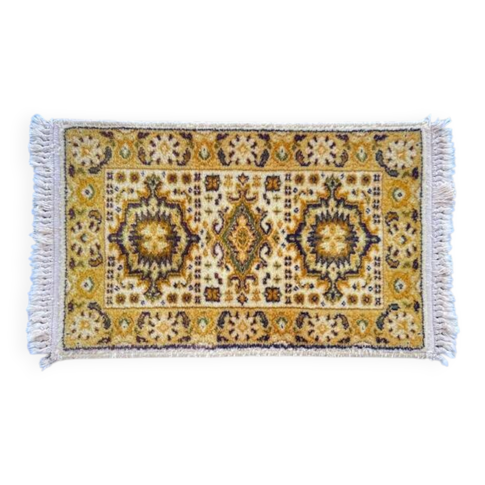 Tapis sarouk vintage moutarde