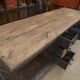 Industrial sideboard from metal and wood factory 1950