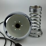 60s 70s table lamp ball lamp spring chrome metal space age design