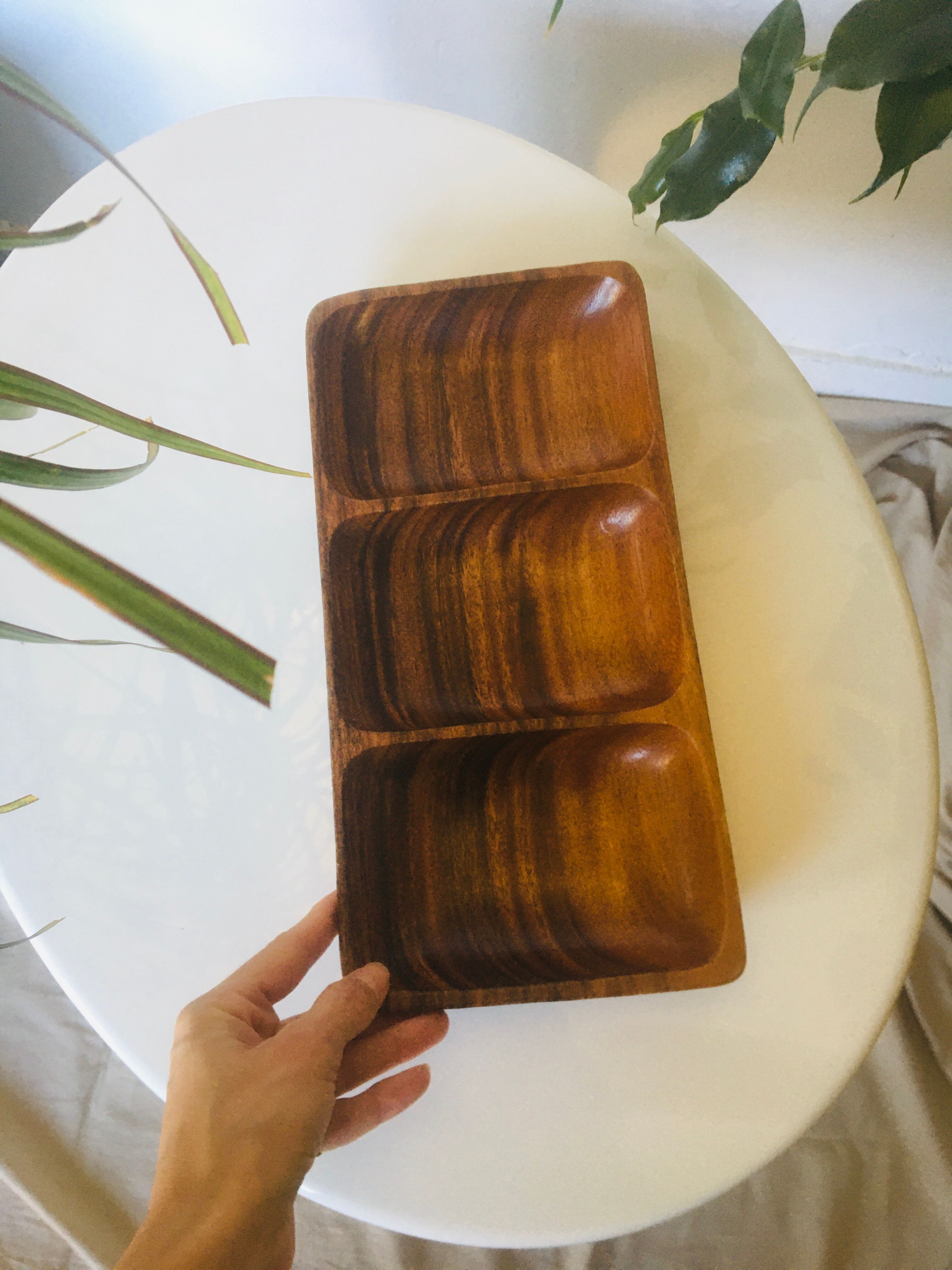 Danish teak aperitif tray