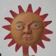 Vintage candelabra candle holder in hand-painted metal Netherlands 70s sun dancer