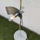 Lampadaire vintage métal brossé – années 70 – style Disderot / Reggian