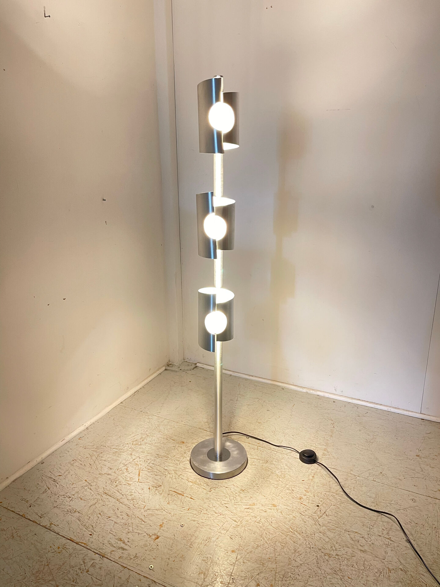 1970s three-light floor lamp