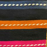 Romanian vintage carpet with stripes, made by hand in wool