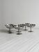 6 matte stainless steel footed bowls