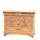 Large antique chest of drawers in raw wood - 4 drawers