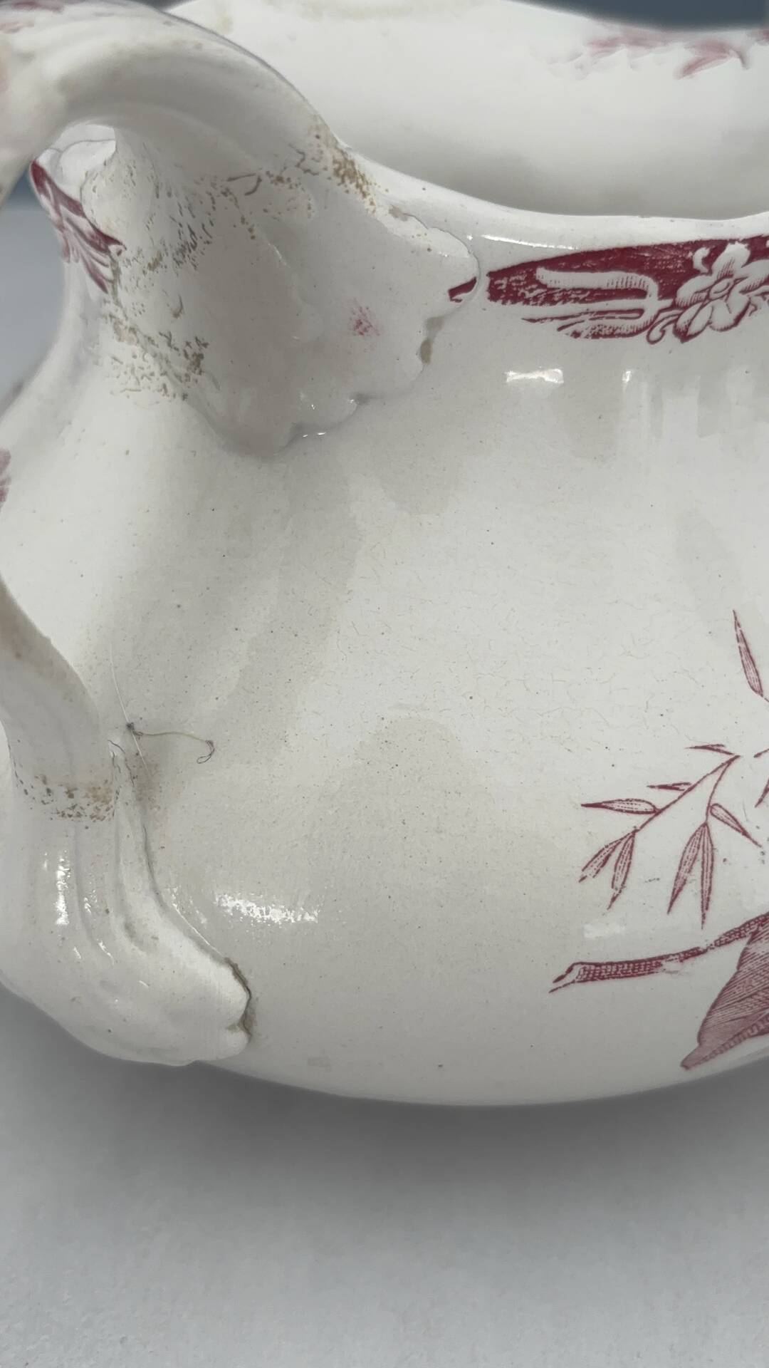 Antique toilet bowl in ironstone Lilas Creil and Montereau – Pic