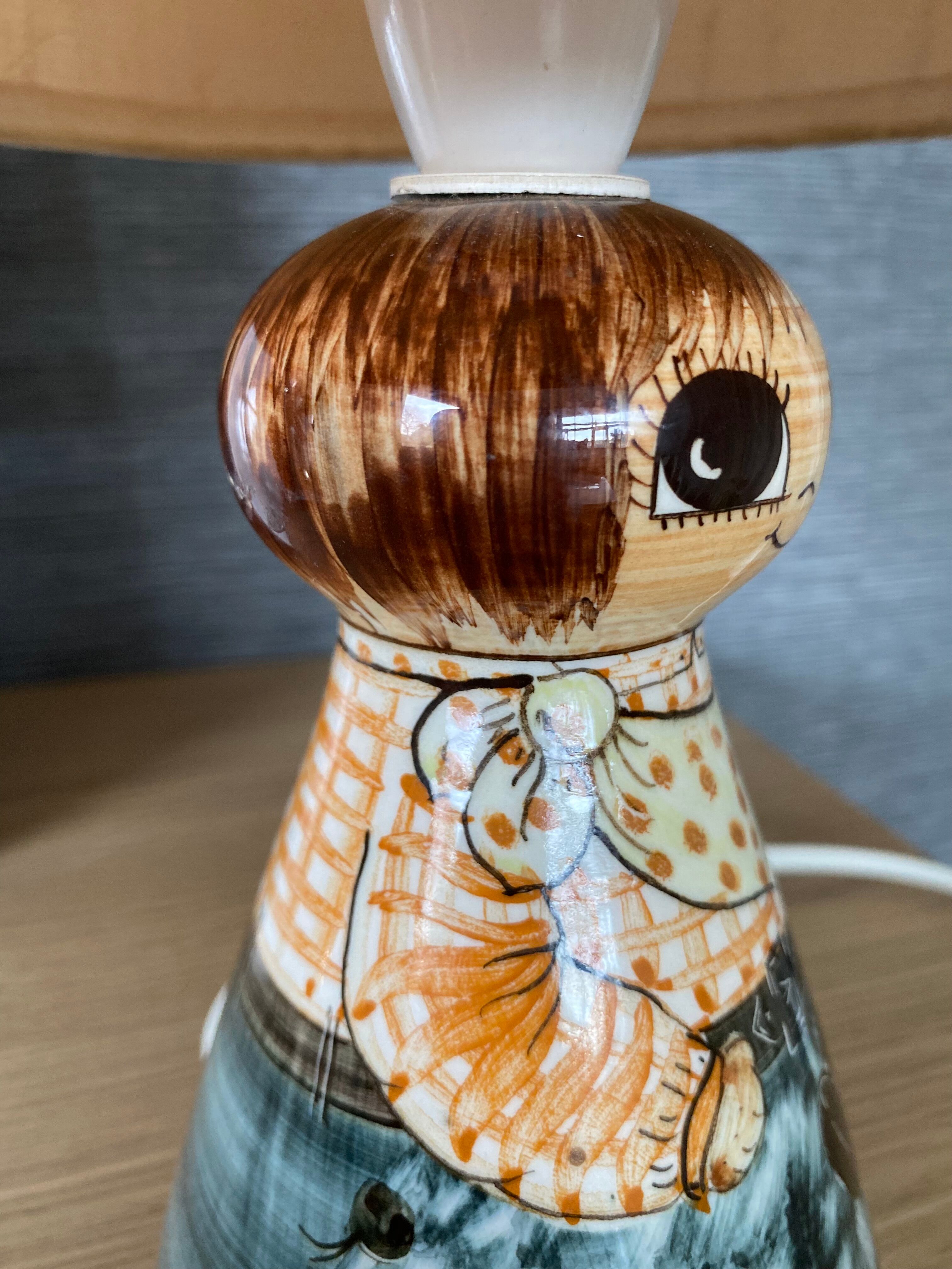 Lampe cow girl jersey pottery