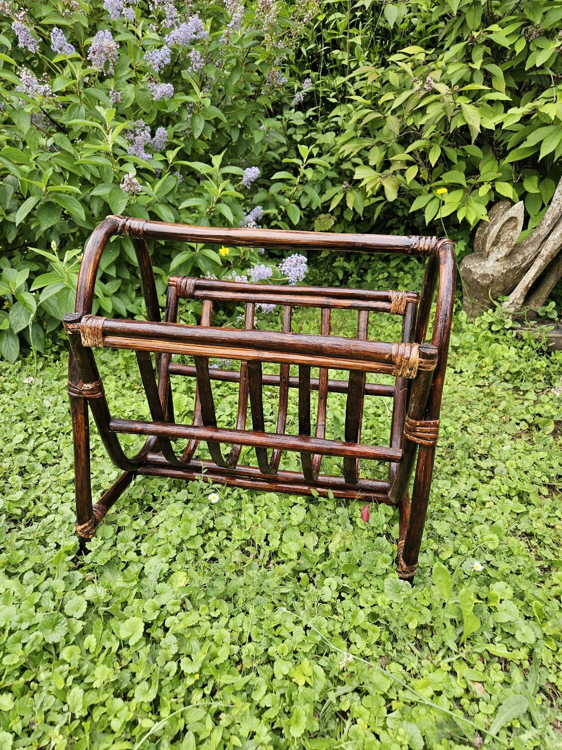 Rattan magazine rack