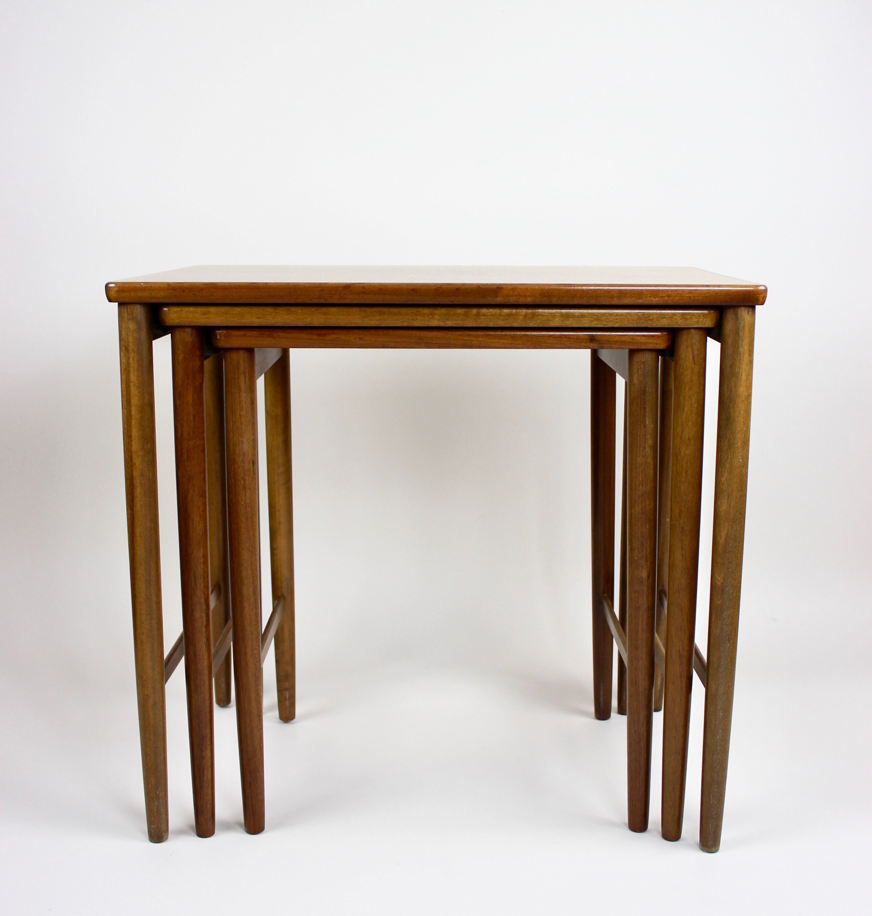 Mid Century Nesting Table by Opal, Set of 3, Walnut furniture