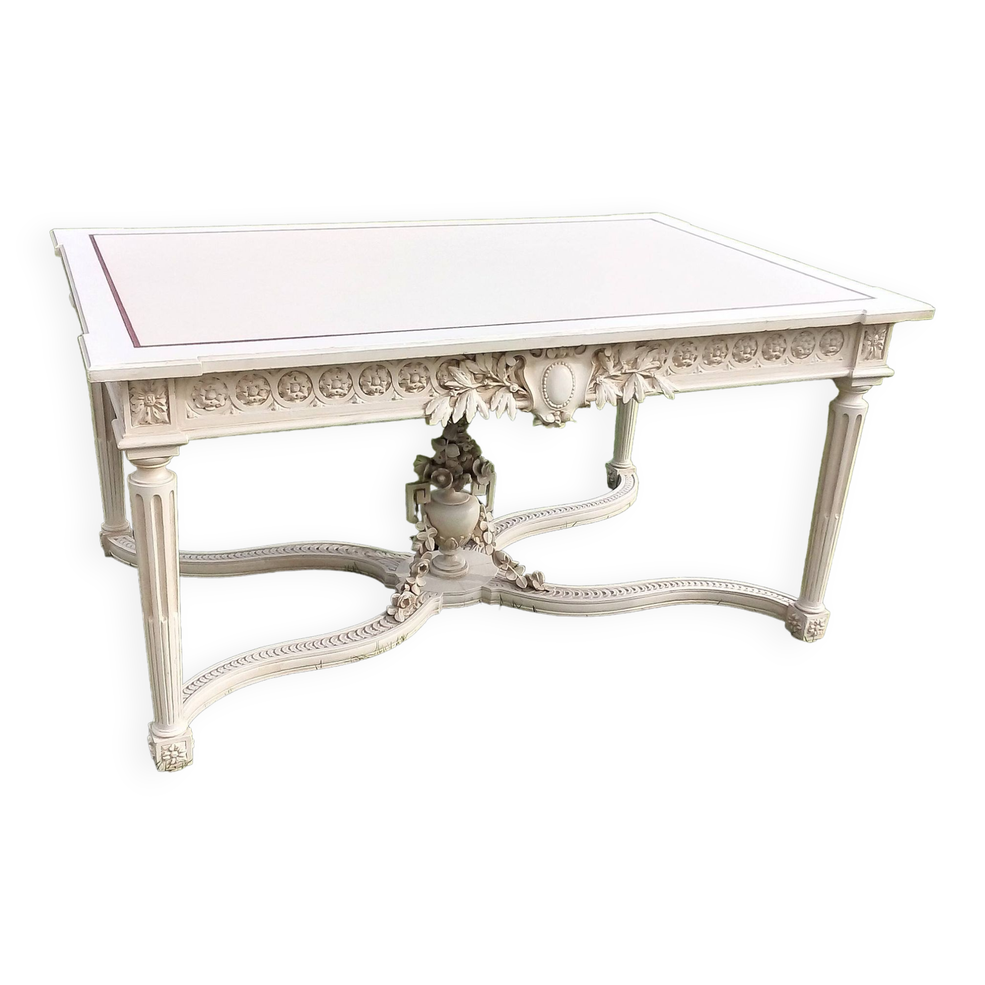 Console table decor side table Louis 16 style old painting