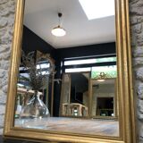 Louis-Philippe mirror pearled gold with gold leaf, some imperfections 146cm / 101cm