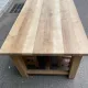 1970s stripped solid oak farmhouse dining table - 210cm