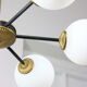 Mid-century sputnik brass and opaline glass chandelier