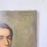 Portraits of young people oil on canvas signed 1914