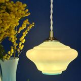 Vintage blue opaline suspension globe