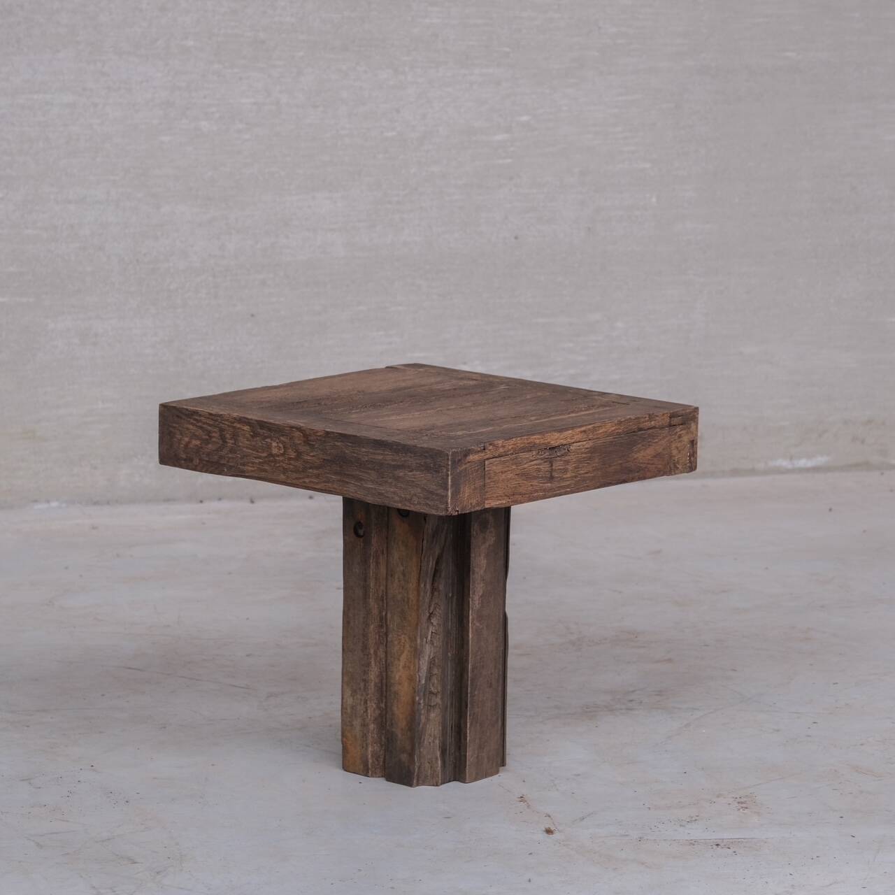 Paire de tables d'appoint en bois Wabi-Sabi, Belgique 1950