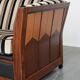 Luxury Art Deco 2.5-seater design sofa with beautiful woodwork and high-quality fabric upholstery