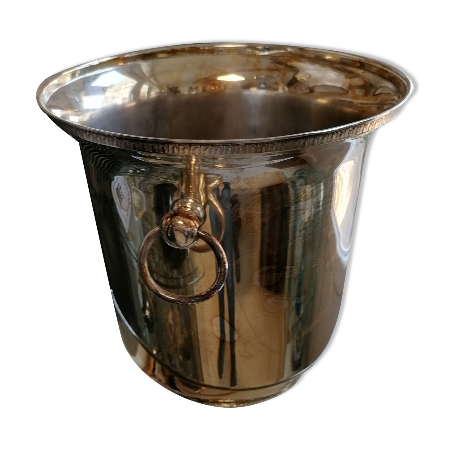 Silver metal champagne bucket