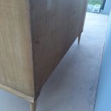 Vintage chest of drawers over glass decorated light oak 60's