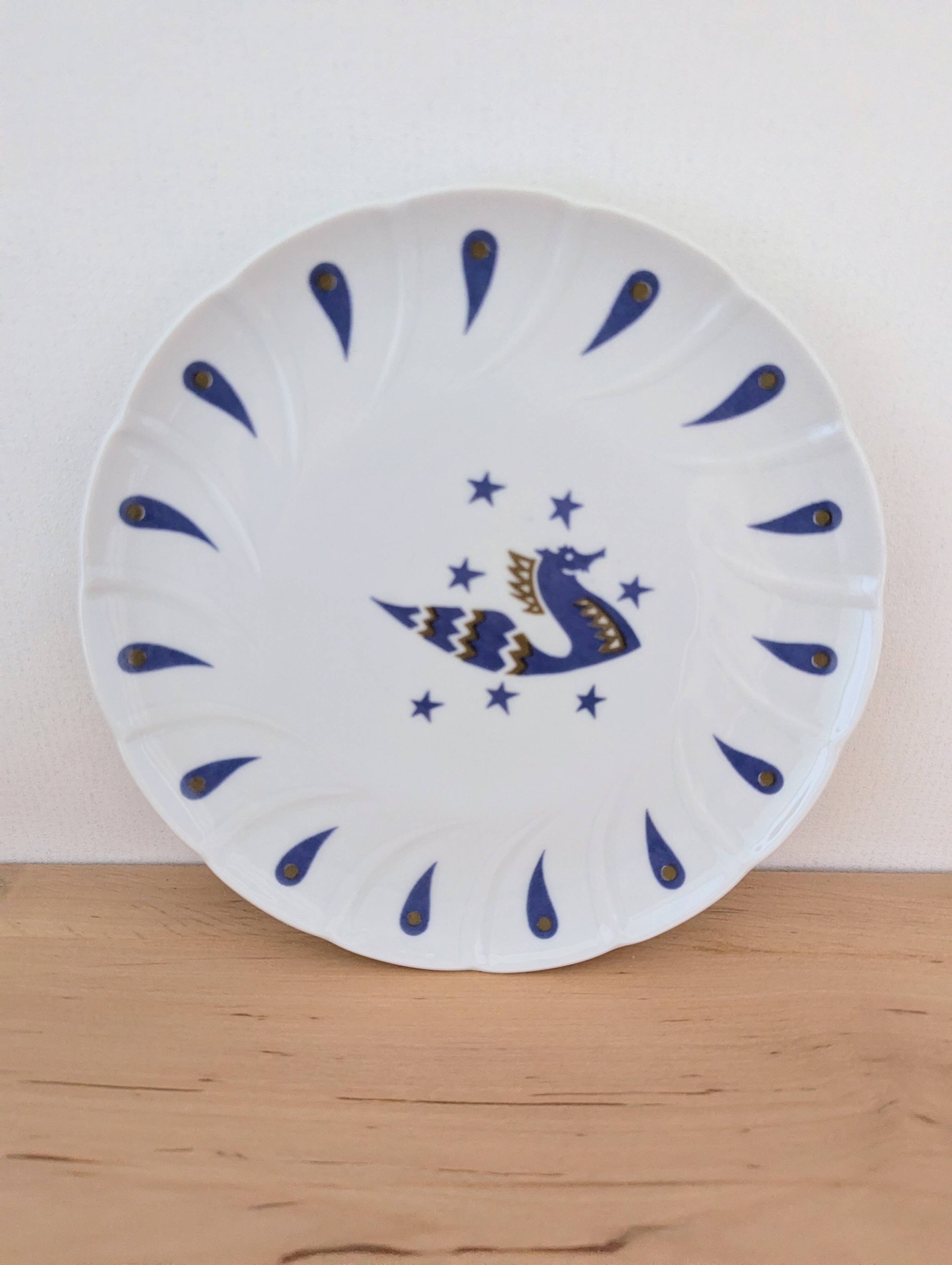 12 assiettes à dessert Air France Bernardaud Limoges décor Jean Picart