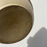 Duo of large salad bowl in beige and white vintage countryside