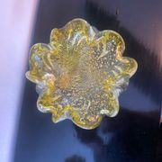 Empty ashtray pocket Murano Barovier Toso Vintage gold glitter