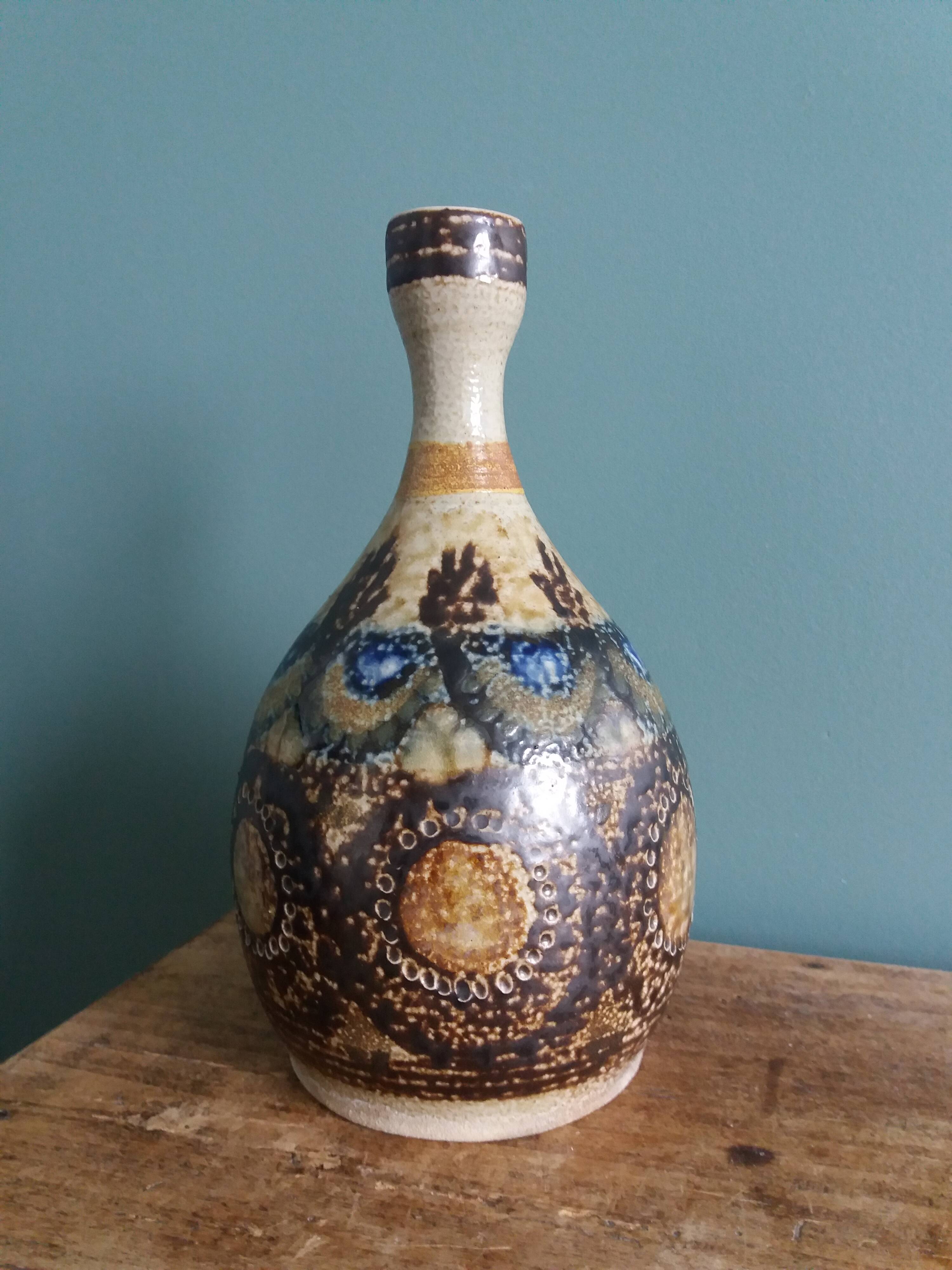 Stoneware vase signed Jean Claude Courjault Keraluc