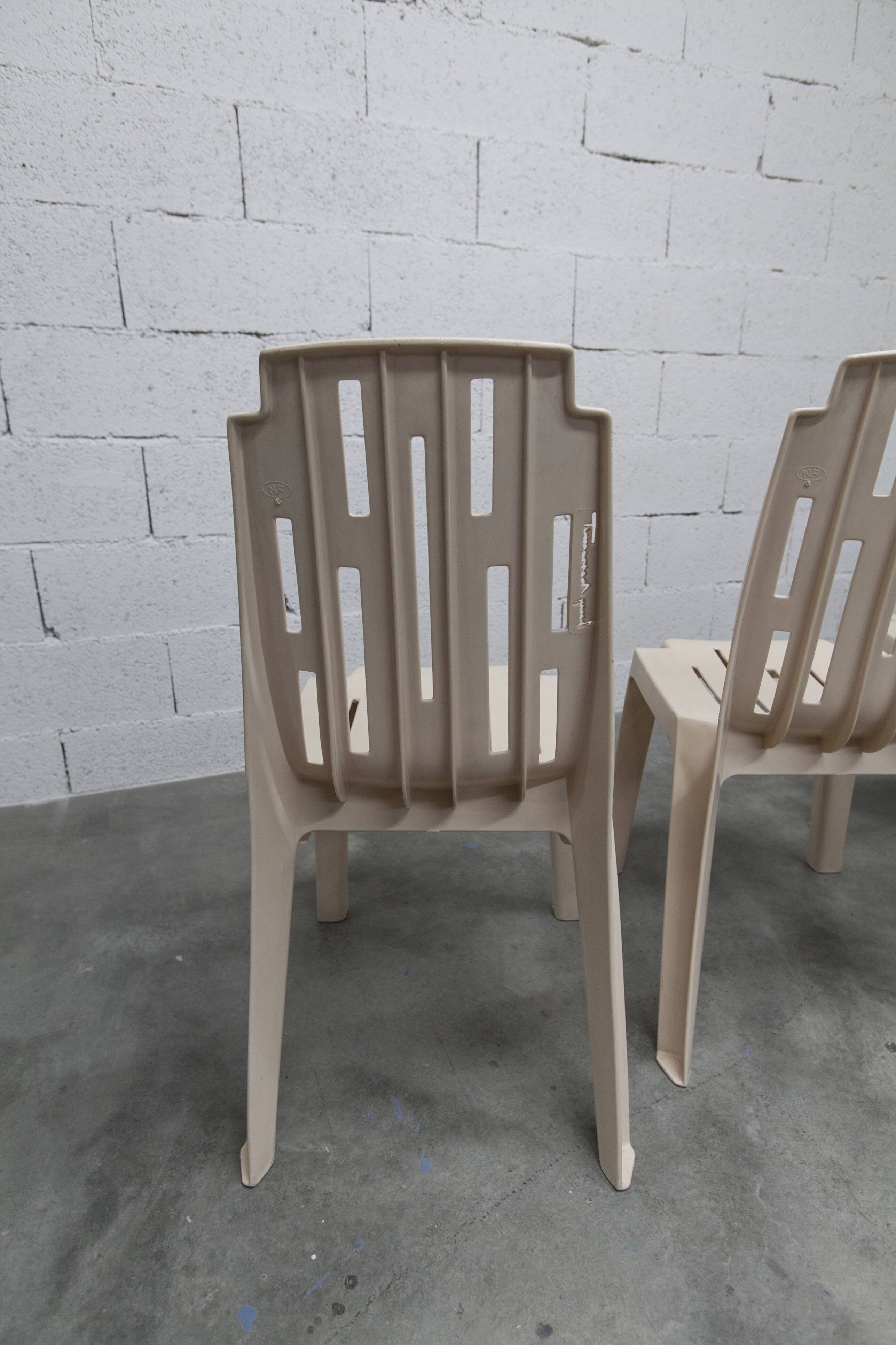 Set of 4 Samba chairs, manufactured by Henry Massonnet, designed by Pierre Paulin