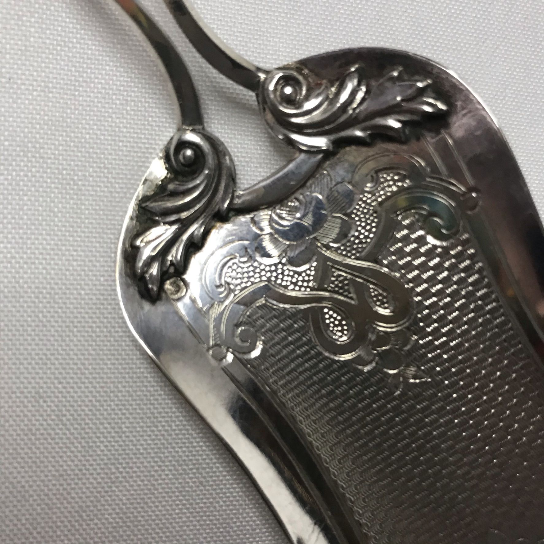 Former silver pie shovel 19th century punches