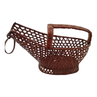 Vintage wicker bottle basket