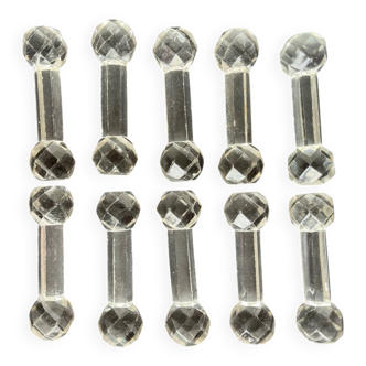 10 porte couteaux vintage en verre