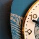 Vintage clock asymmetrical silent wall pendulum "Golden Green"