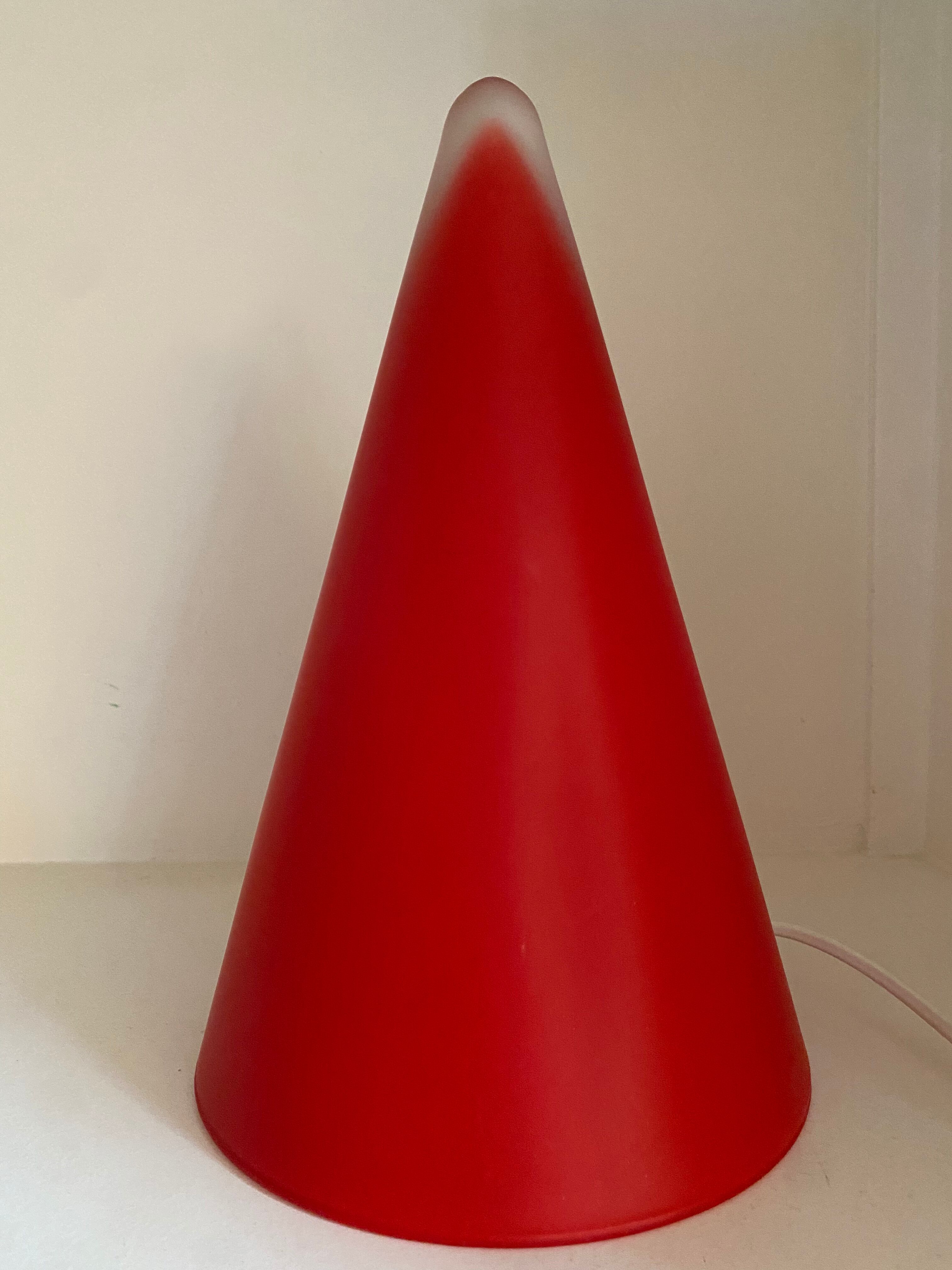 Lamp Teepee SCE cone in vintage red glass 80s