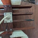 Vintage Scandinavian teak and perspex pendant light