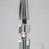 Jacques Adnet. Modernist chandelier in chromed metal. Circa 1940.