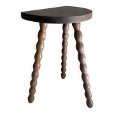 Tabouret tripode demi lune