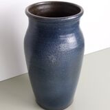 Blue ceramic vase signed