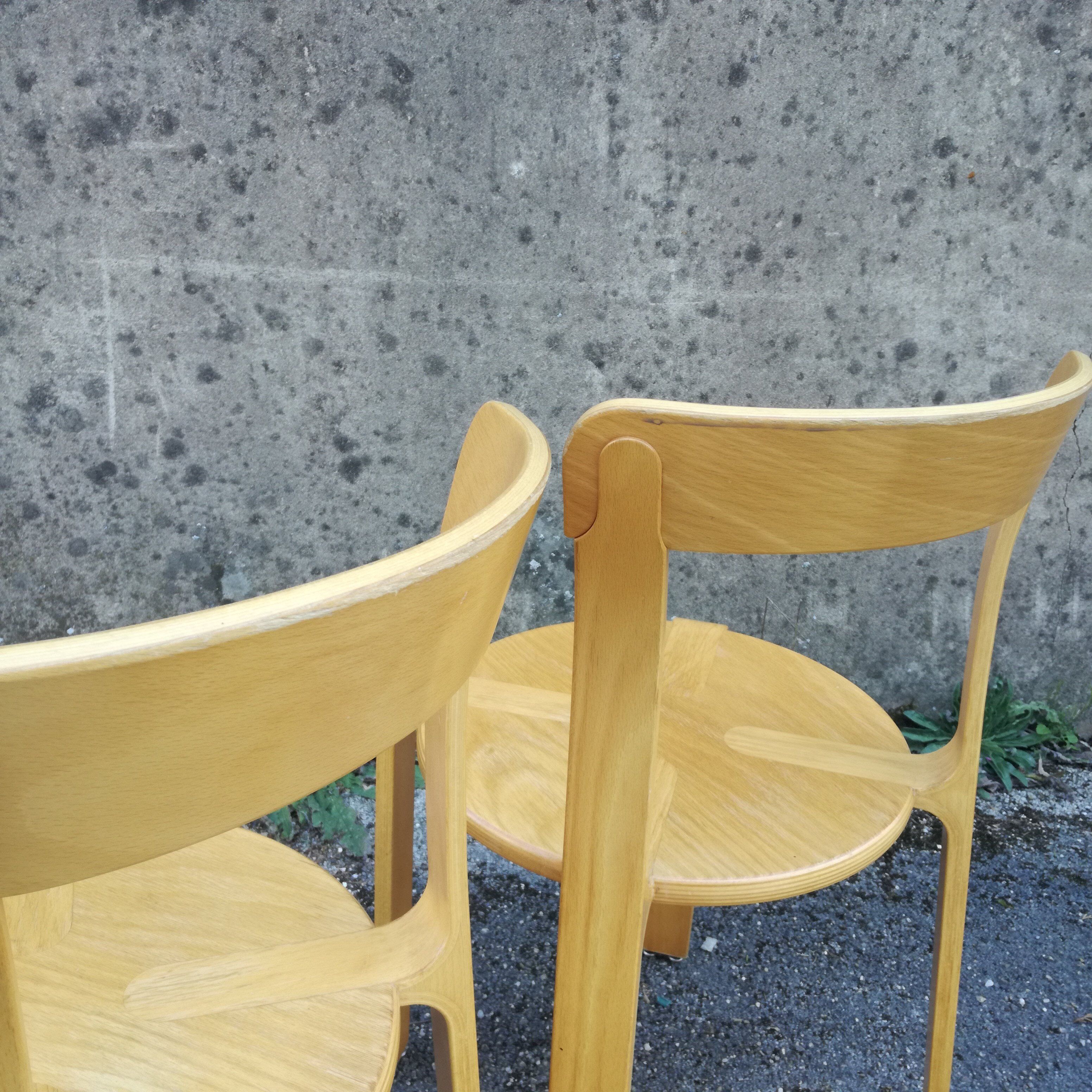 Pair of stackable chairs by Bruno Rey for Dietiker, Switzerland, 1970