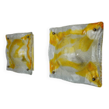 Pair of Murano Mazzega Orange wall lights, Italy, 1970