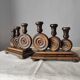 Brutalist turned wood candlestick holders – vintage 50s-60s