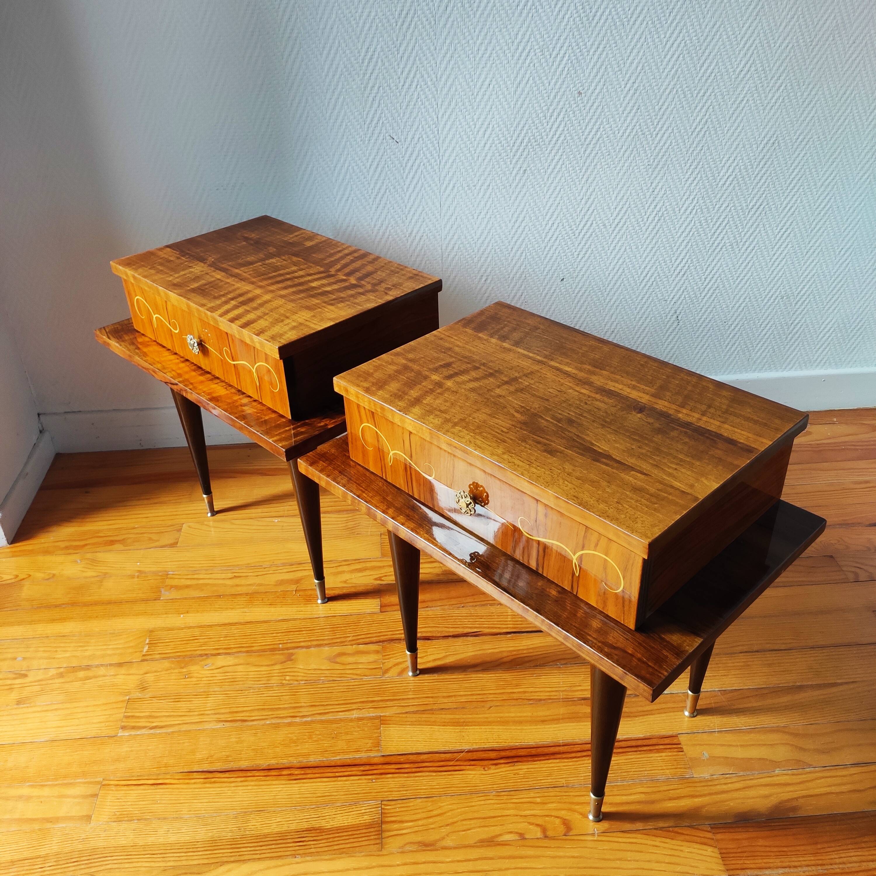 Pair of vintage bedside tables from the 1960s